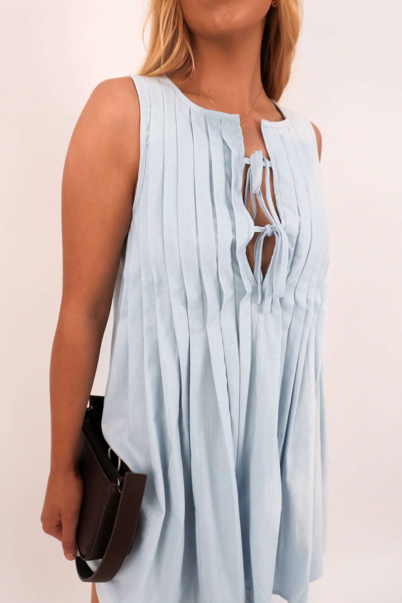 Clydette Mini Dress Soft Blue