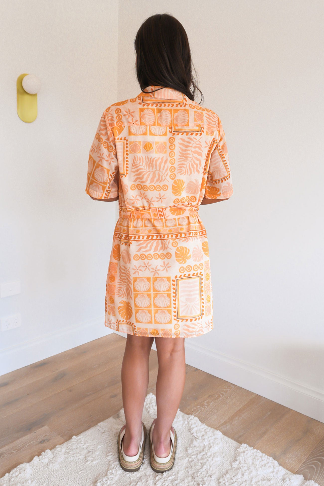 Coast Mini Shirt Dress Peach Shell Patchwork