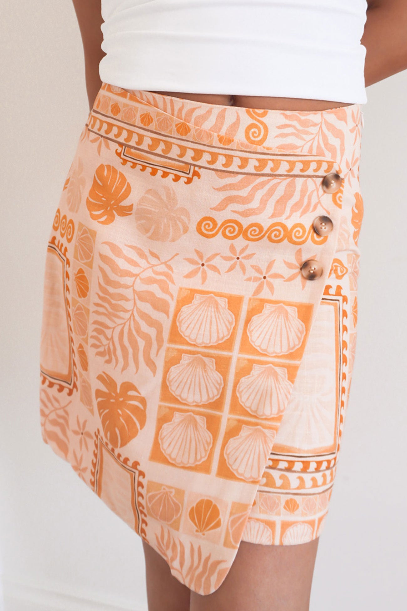 Coast Mini Wrap Skirt Peach Shell Patchwork