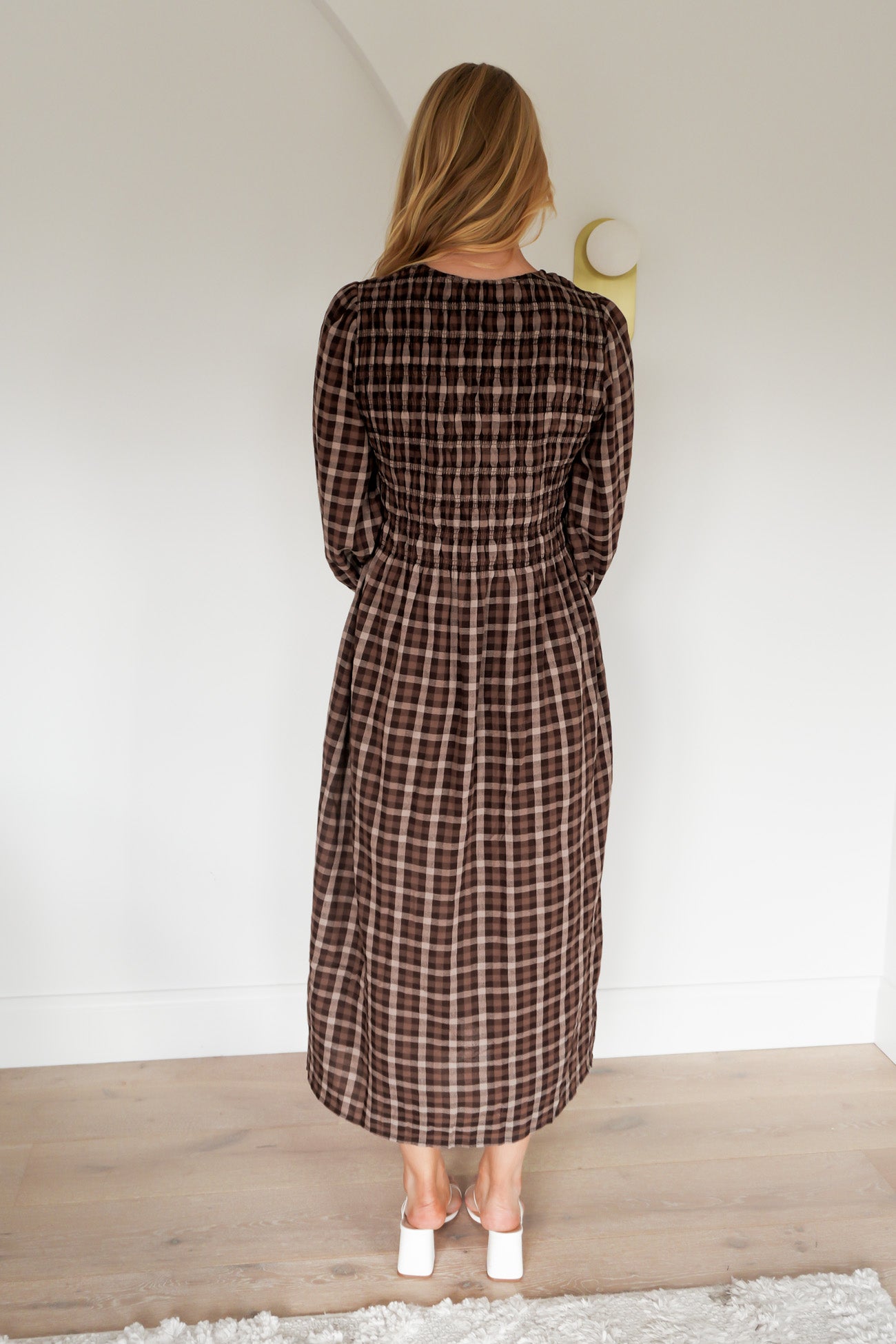 Coco Check Dress Coffee