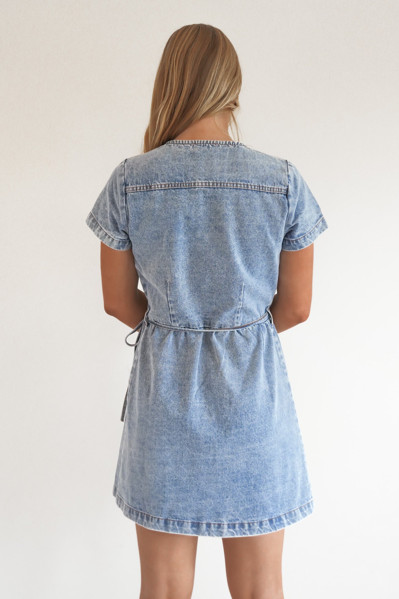 Cohen Denim Mini Dress Light Blue
