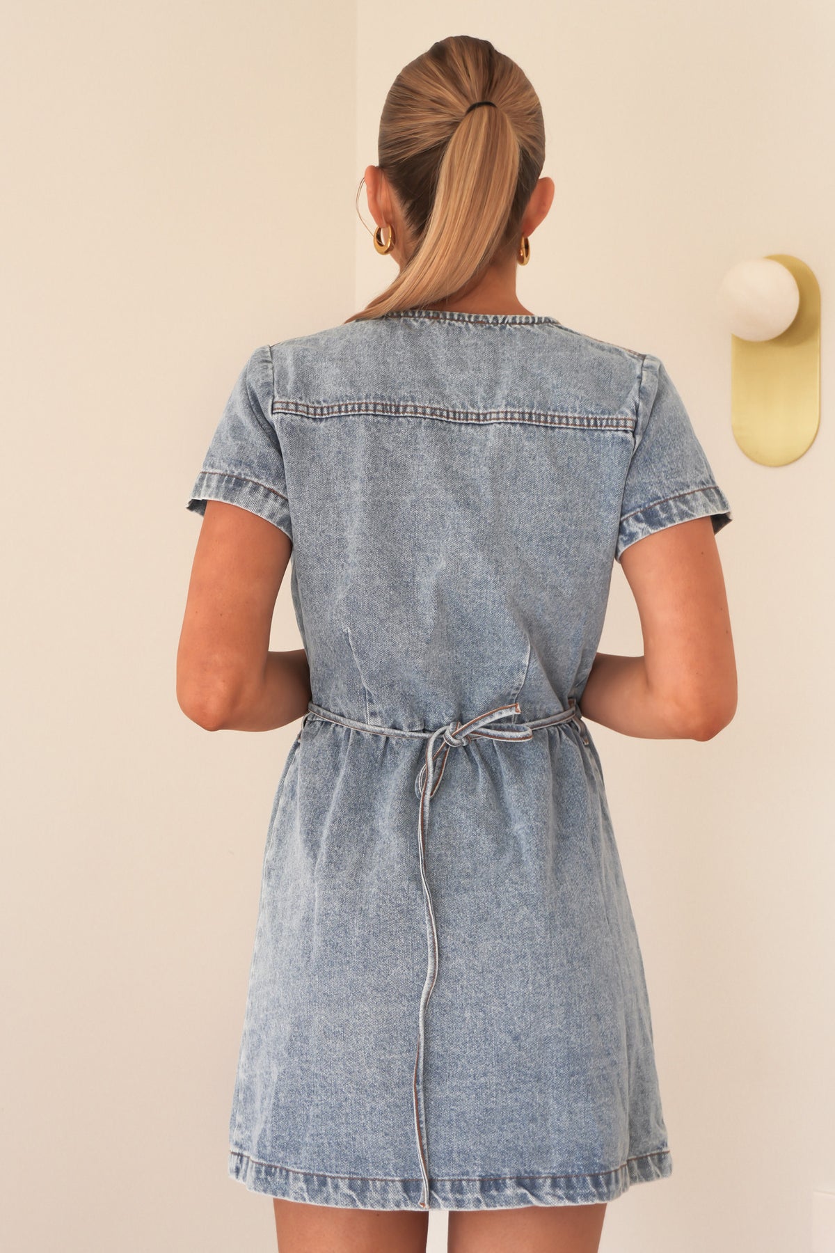 Cohen Denim Mini Dress Light Blue