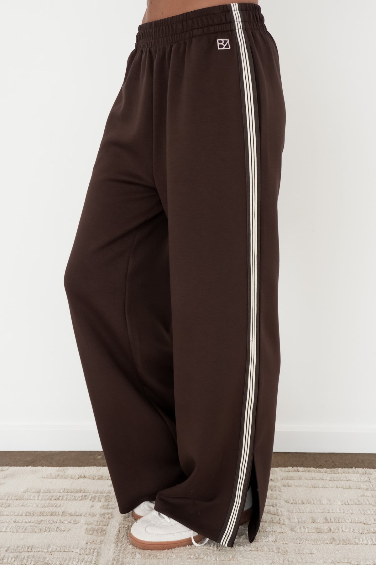 Cole Stripe Track Pant Chocolate