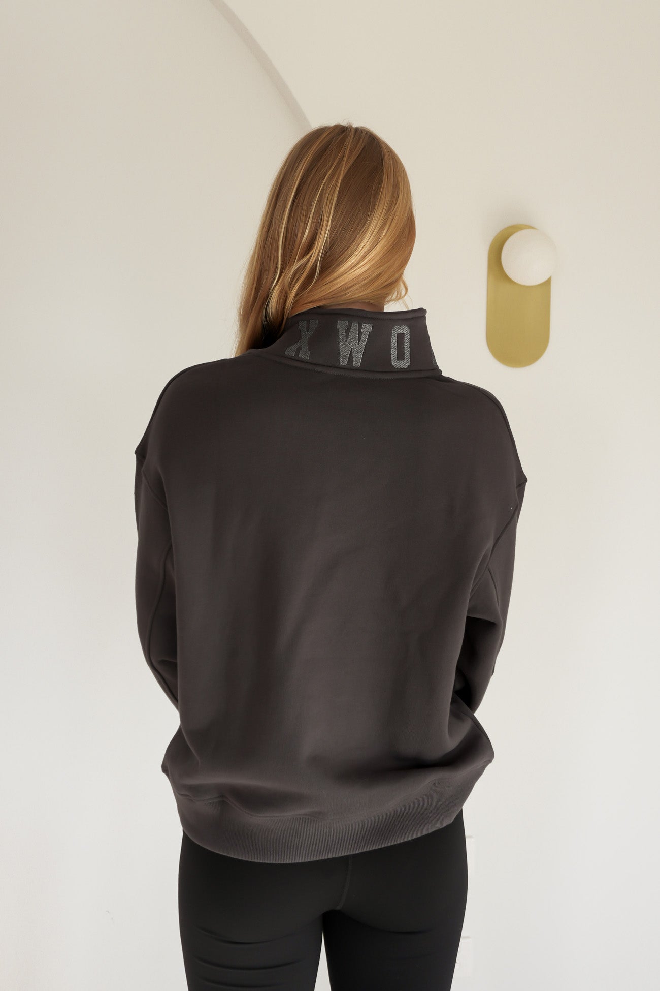 College Zip Crew Charcoal