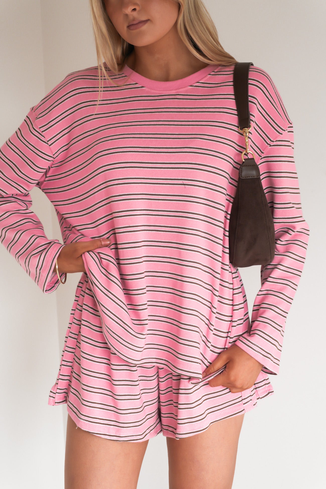 Connie Set Pink Chocolate Stripe