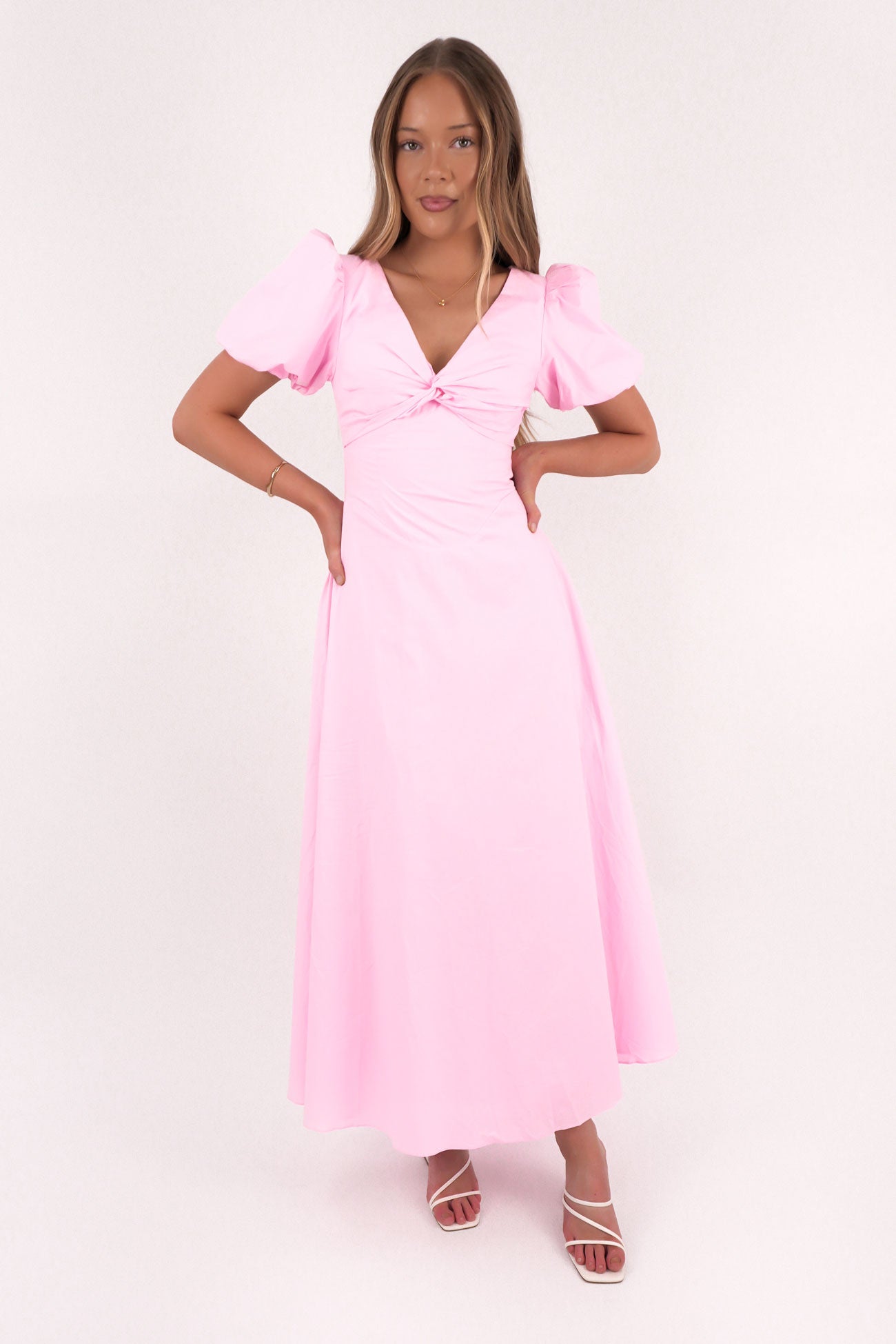 strapless open back dress Cory Maxi Dress Pink