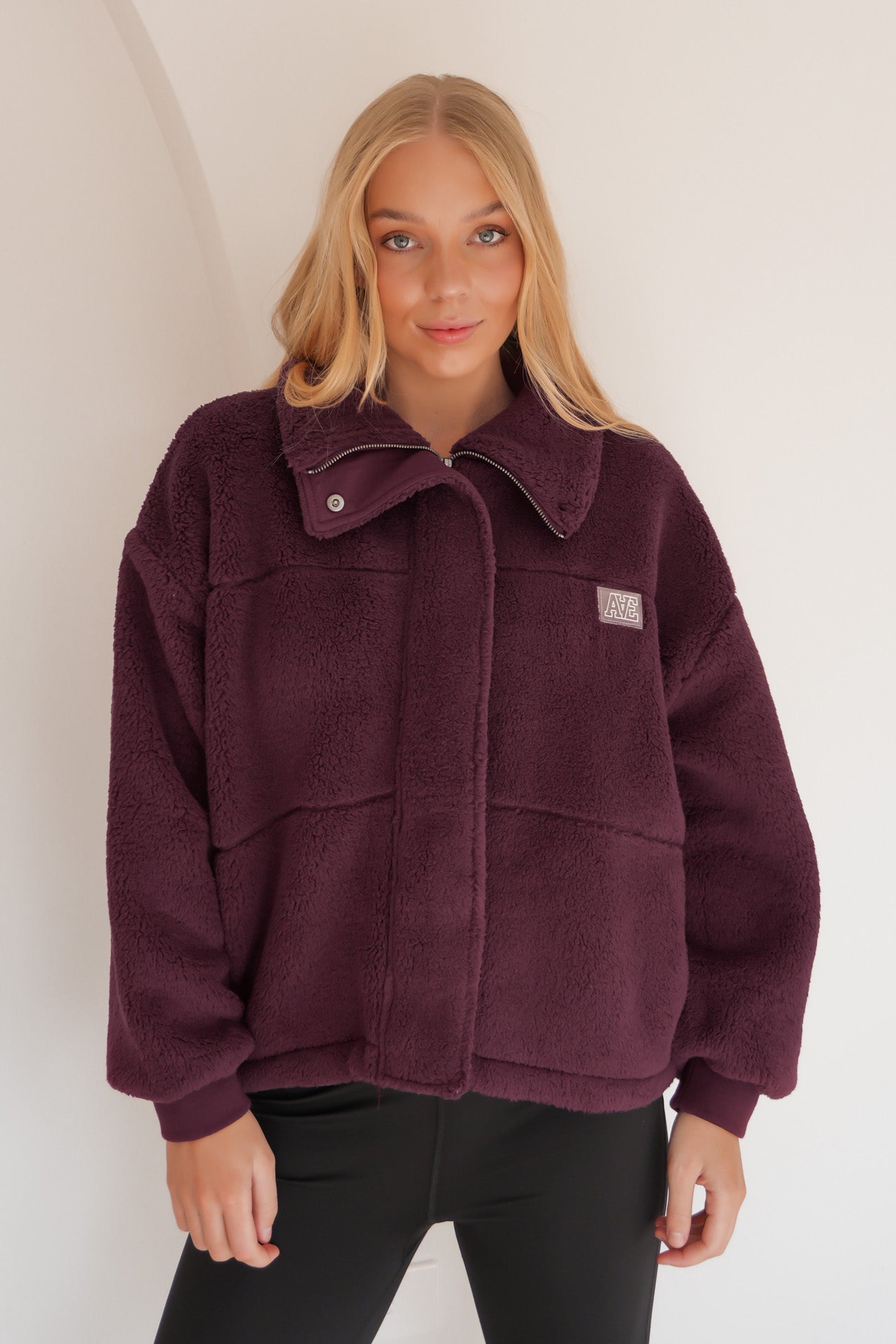 Cosy Club Teddy Jacket Wine