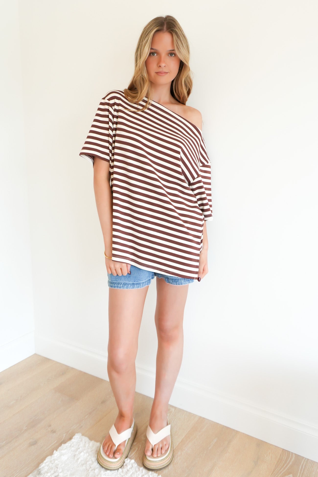 Neave Tee Chocolate Stripe