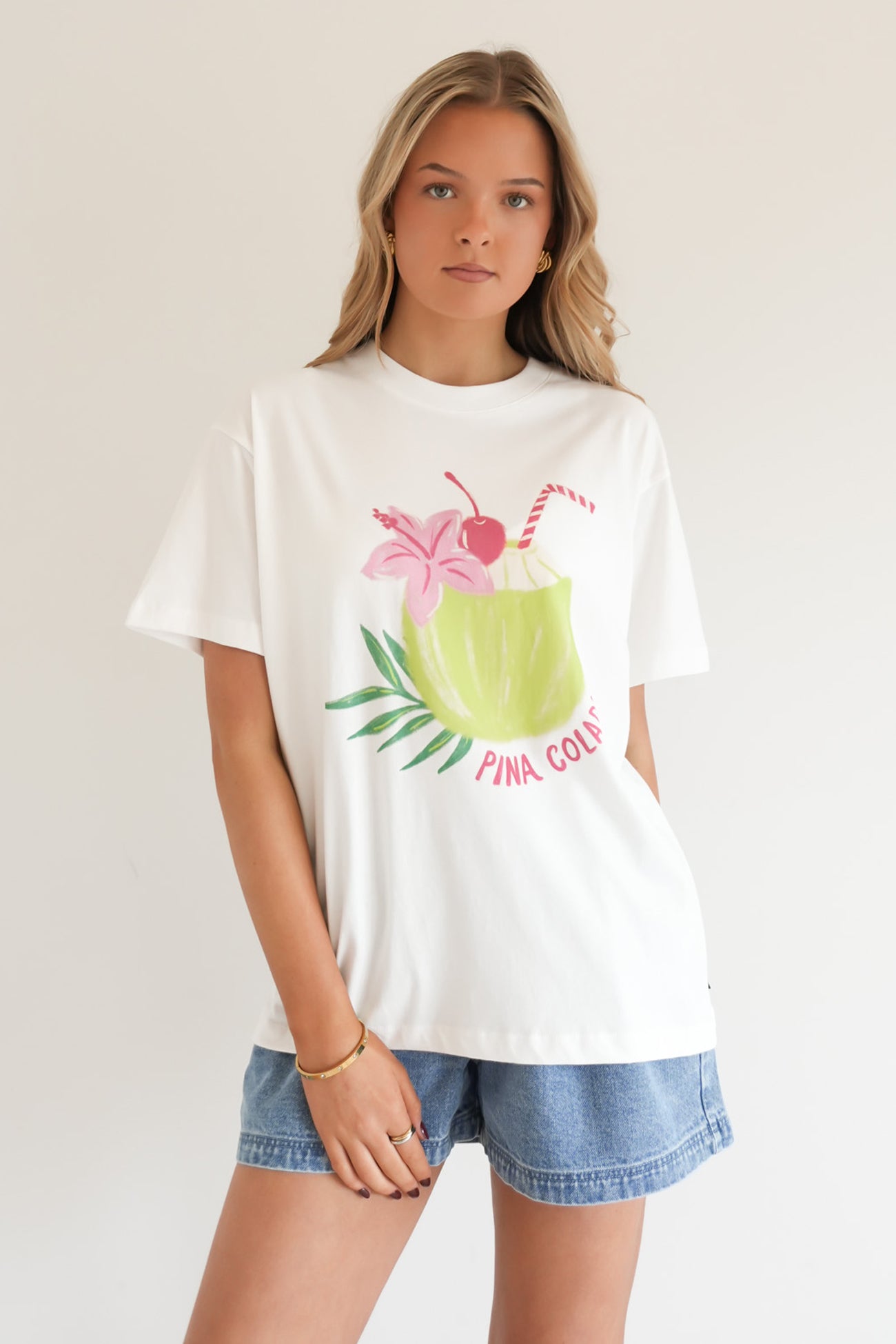 Pina Colada Relaxed Tee Vintage White