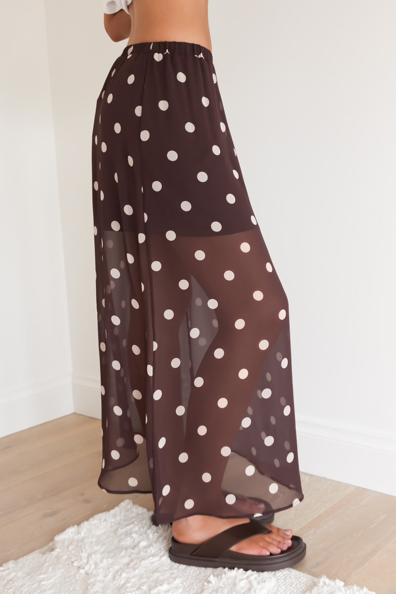 Paddy Maxi Skirt Chocolate Polka Dot