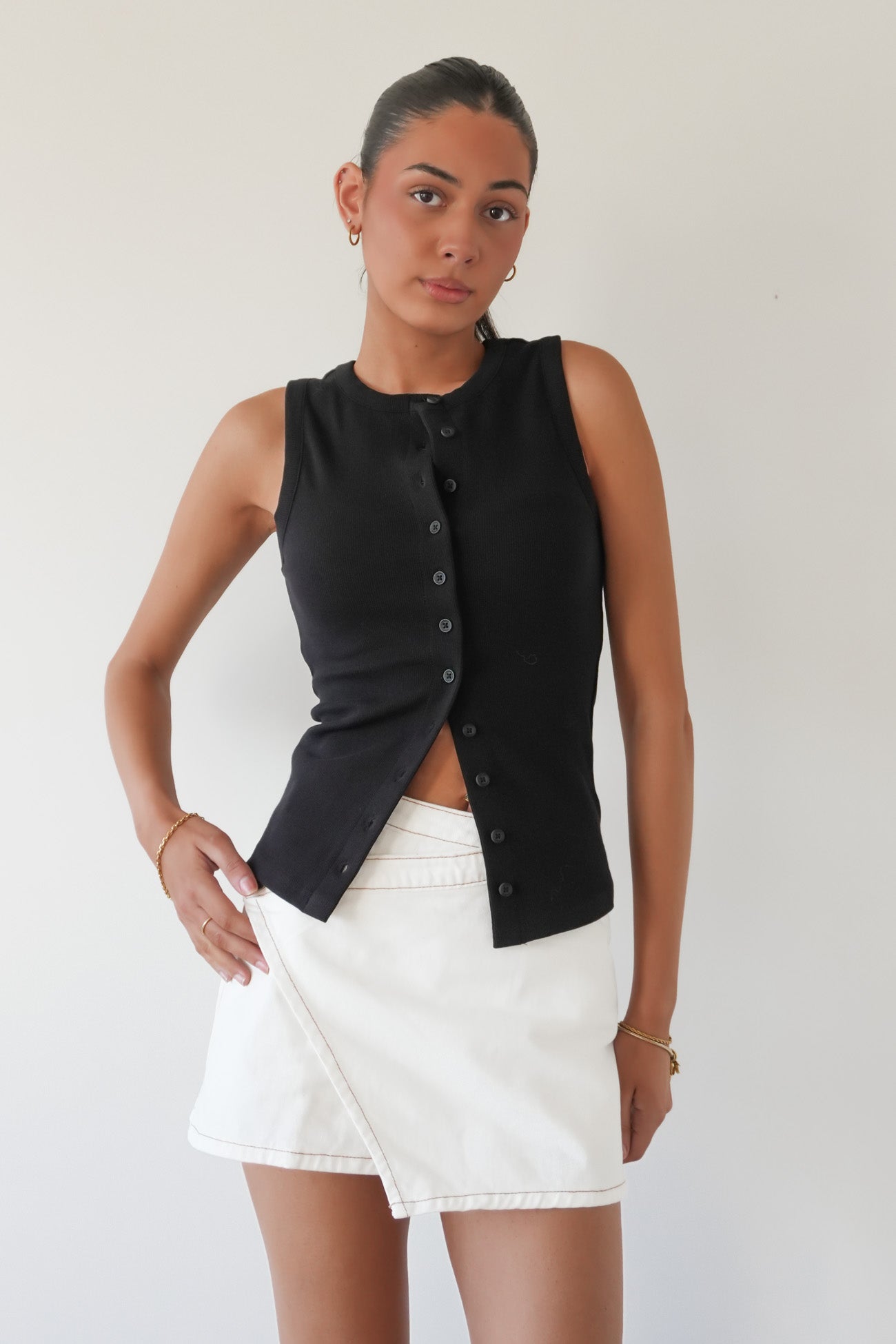 Lenni Mini Skort Vintage White