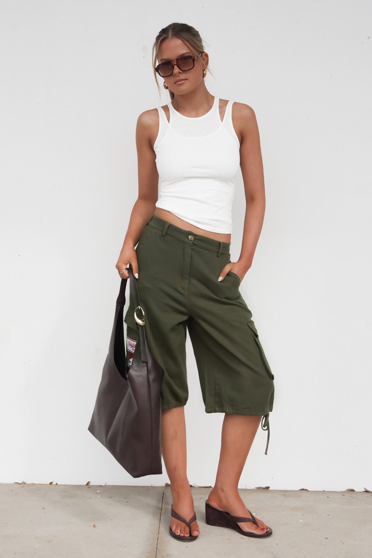 Naomie Cargo Jort Khaki