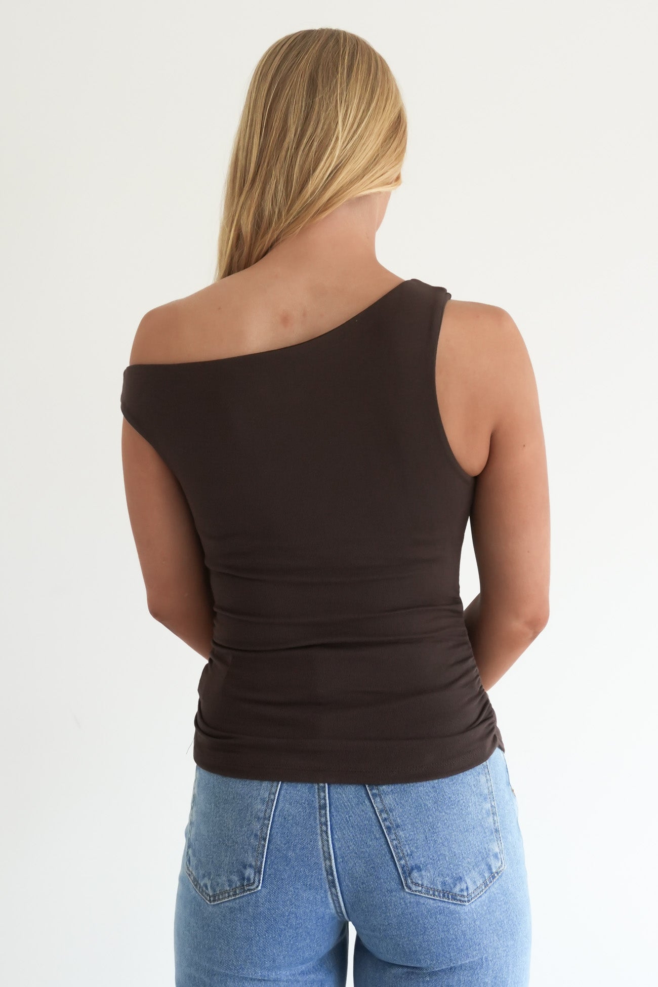 Kylie Off Shoulder Top Brown