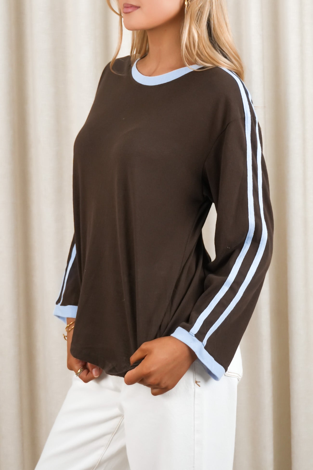 Dakota Long Sleeve Tee Chocolate