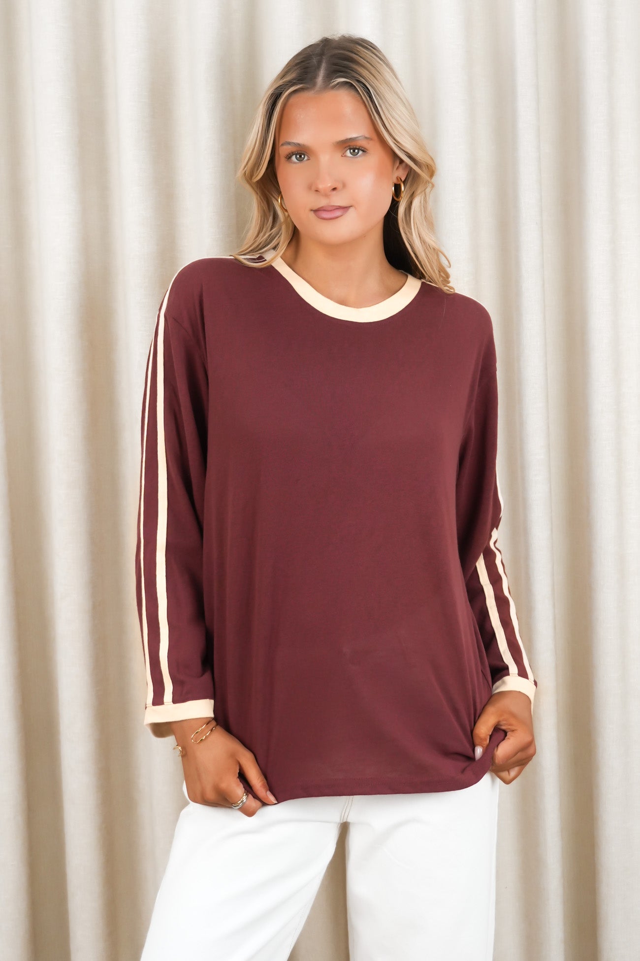 Dakota Long Sleeve Tee Wine