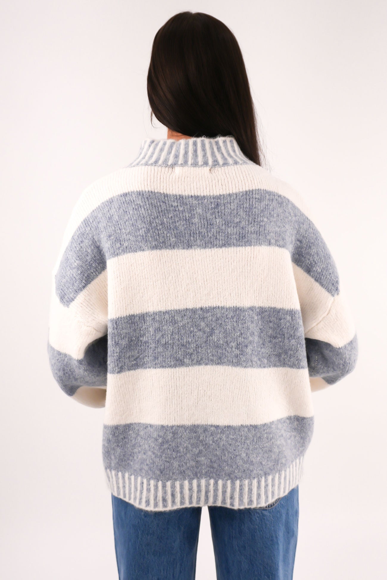 Dallas Knit Jumper Blue Stripe