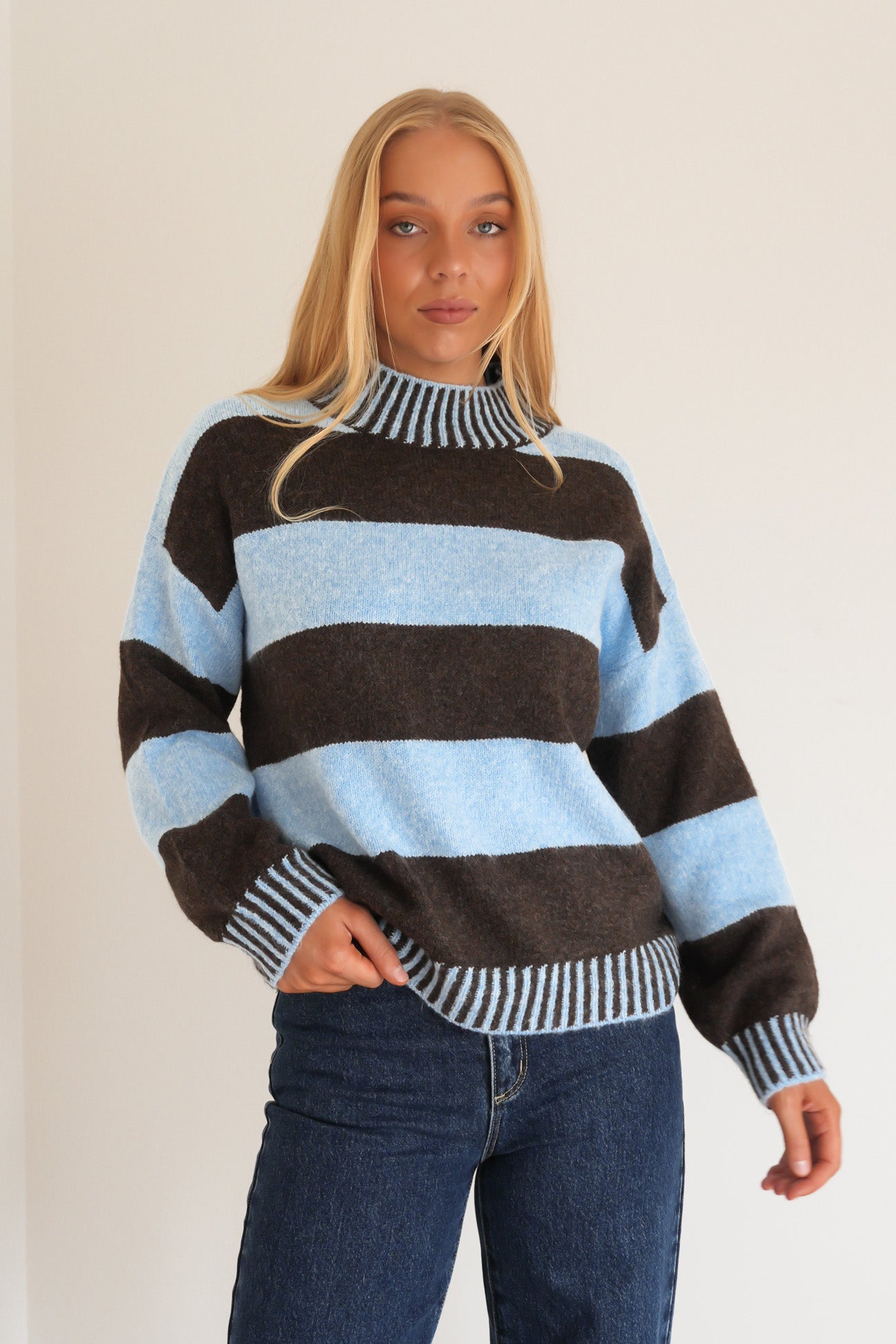 Dallas Knit Jumper Blue Chocolate