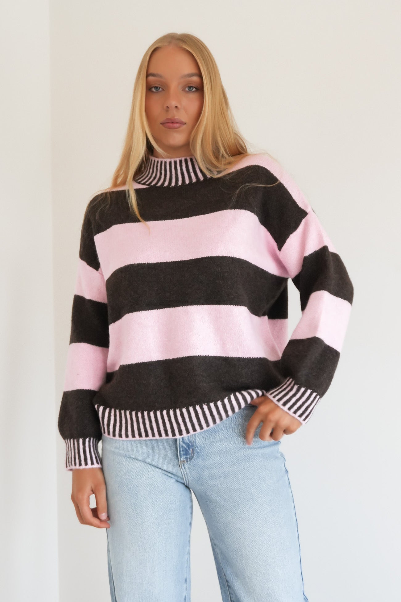 Dallas Knit Jumper Pink Chocolate