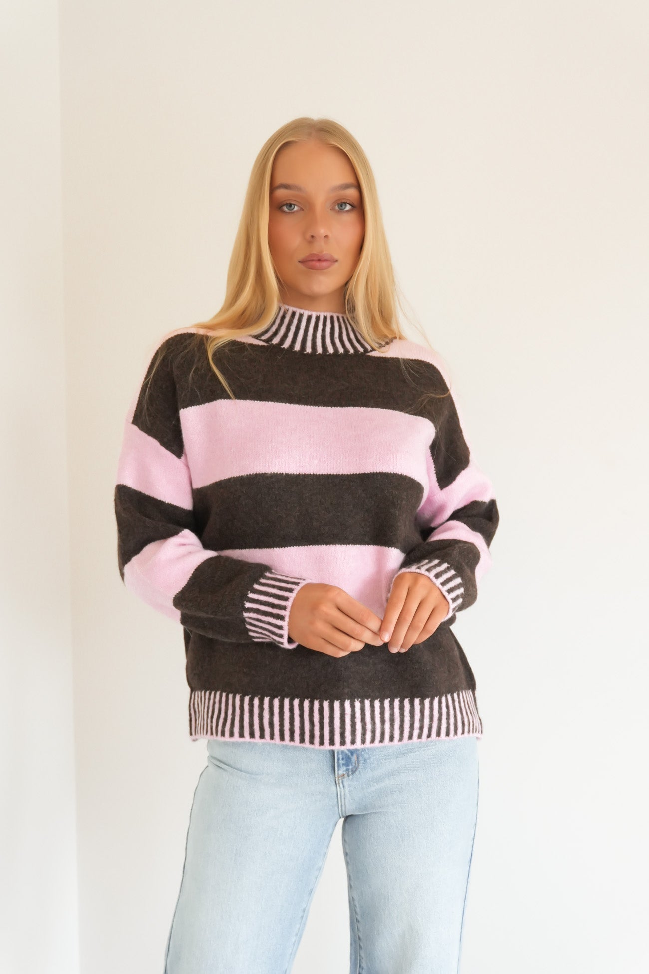 Dallas Knit Jumper Pink Chocolate