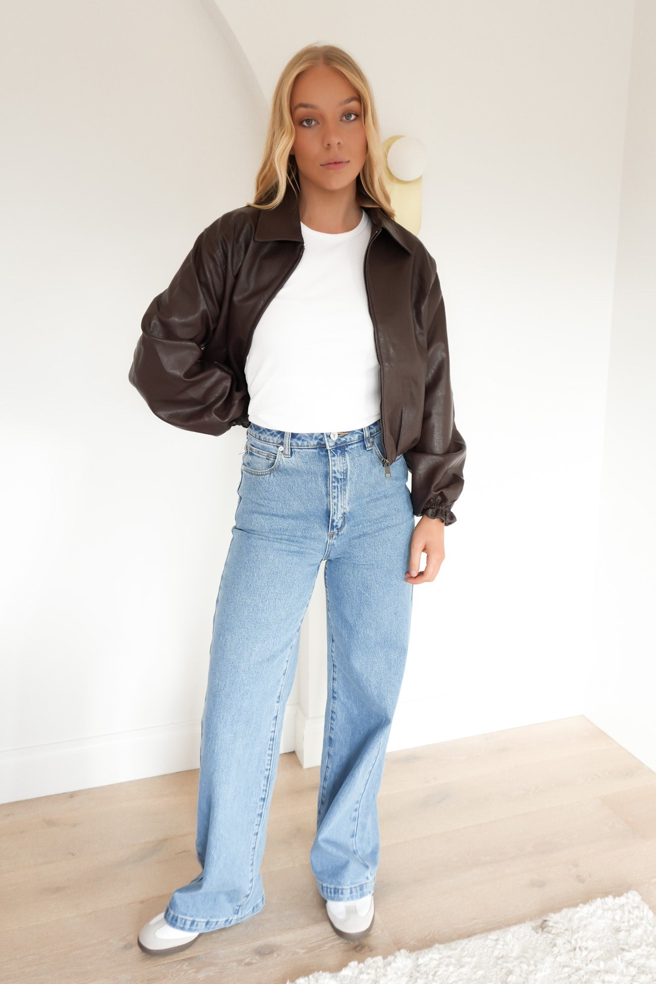 Danel Pleather Bomber Brown