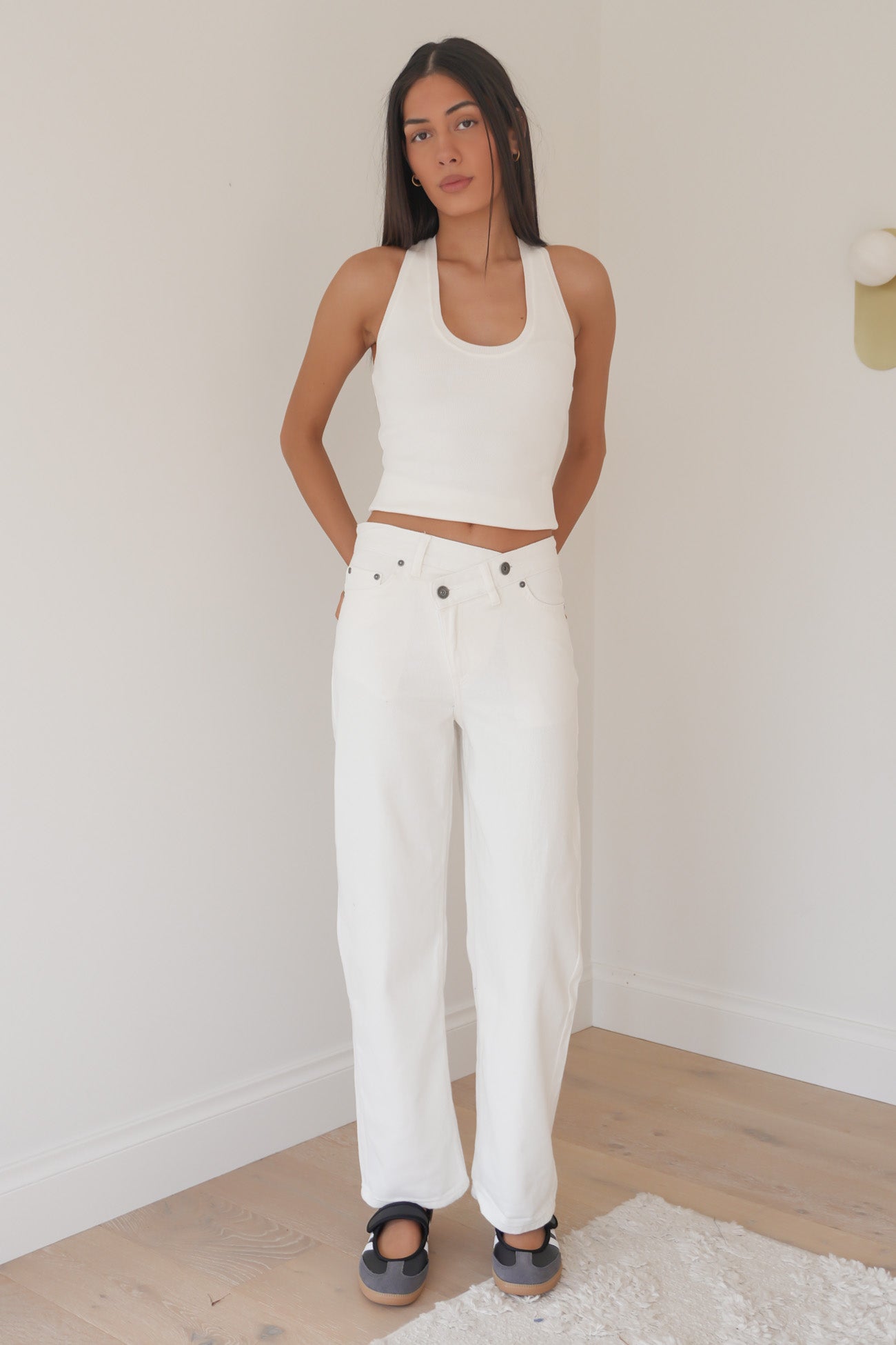 Darcy Wrap Around Baggy Jean White