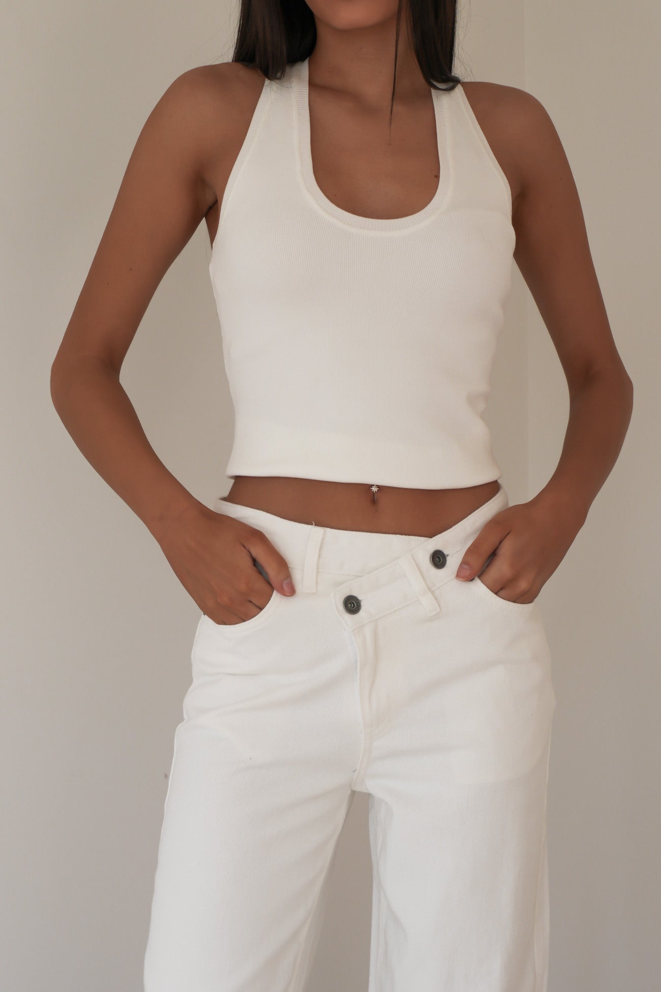 Darcy Wrap Around Baggy Jean White