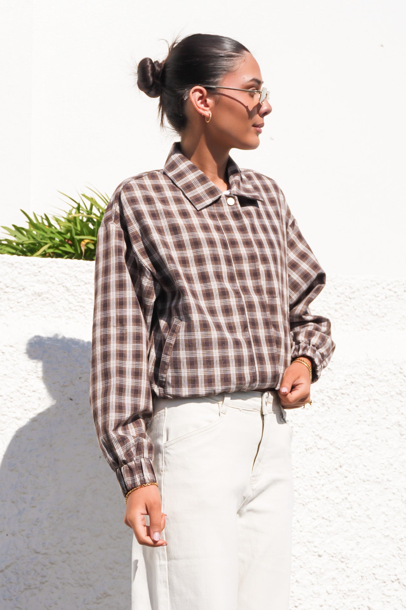 Deicy Bomber Brown Check