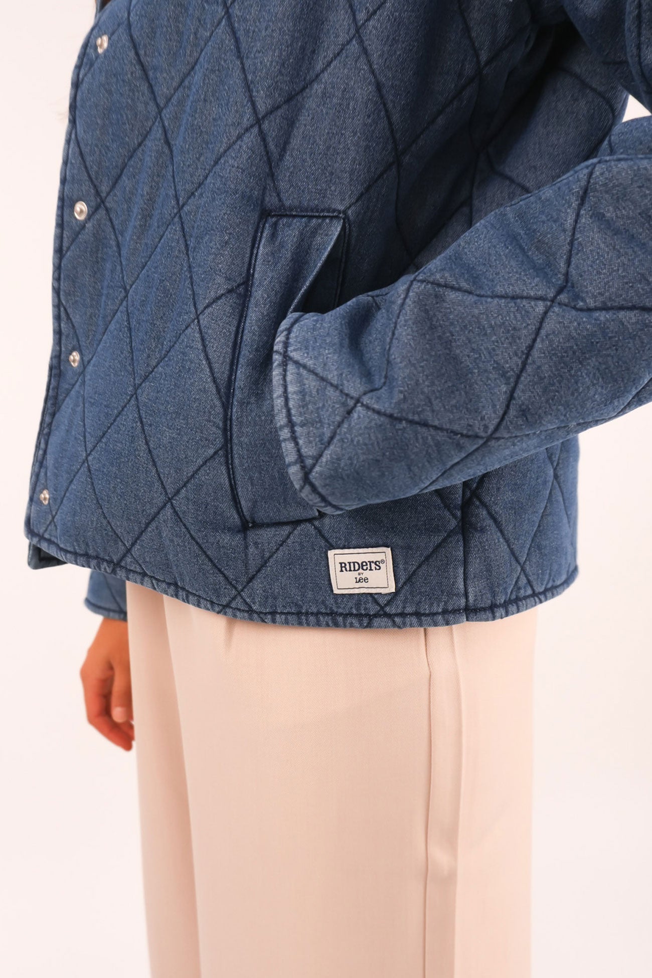 Denim Quilted Bomber Blue Haze
