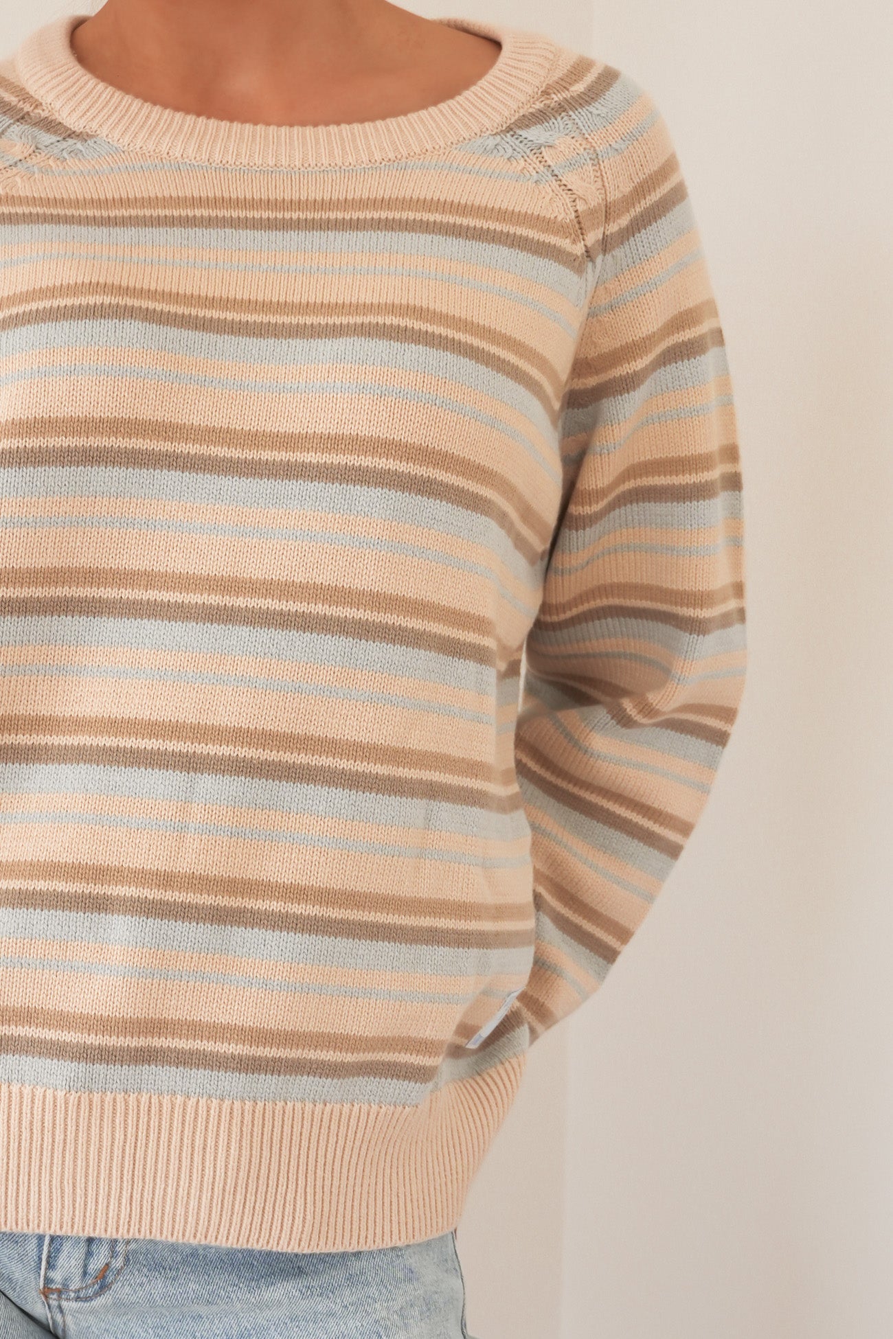 Distant Shores Striped Sweater Baby Blue