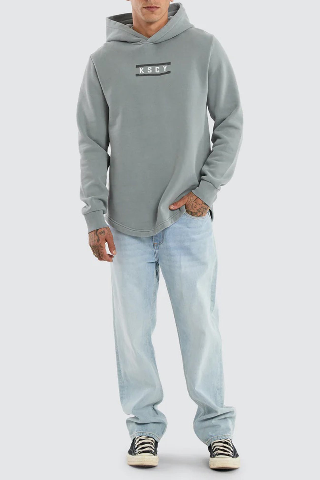 Divine Dual Curved Hoodie Pigment Ultimate Grey