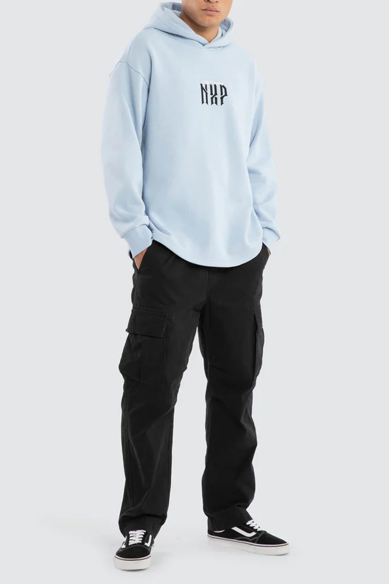 Dominate Relaxed Curved Hoodie Skyway