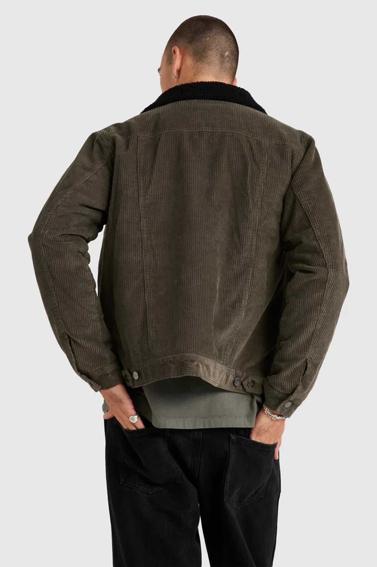 Easy Trucker Sherpa Jacket Olive b