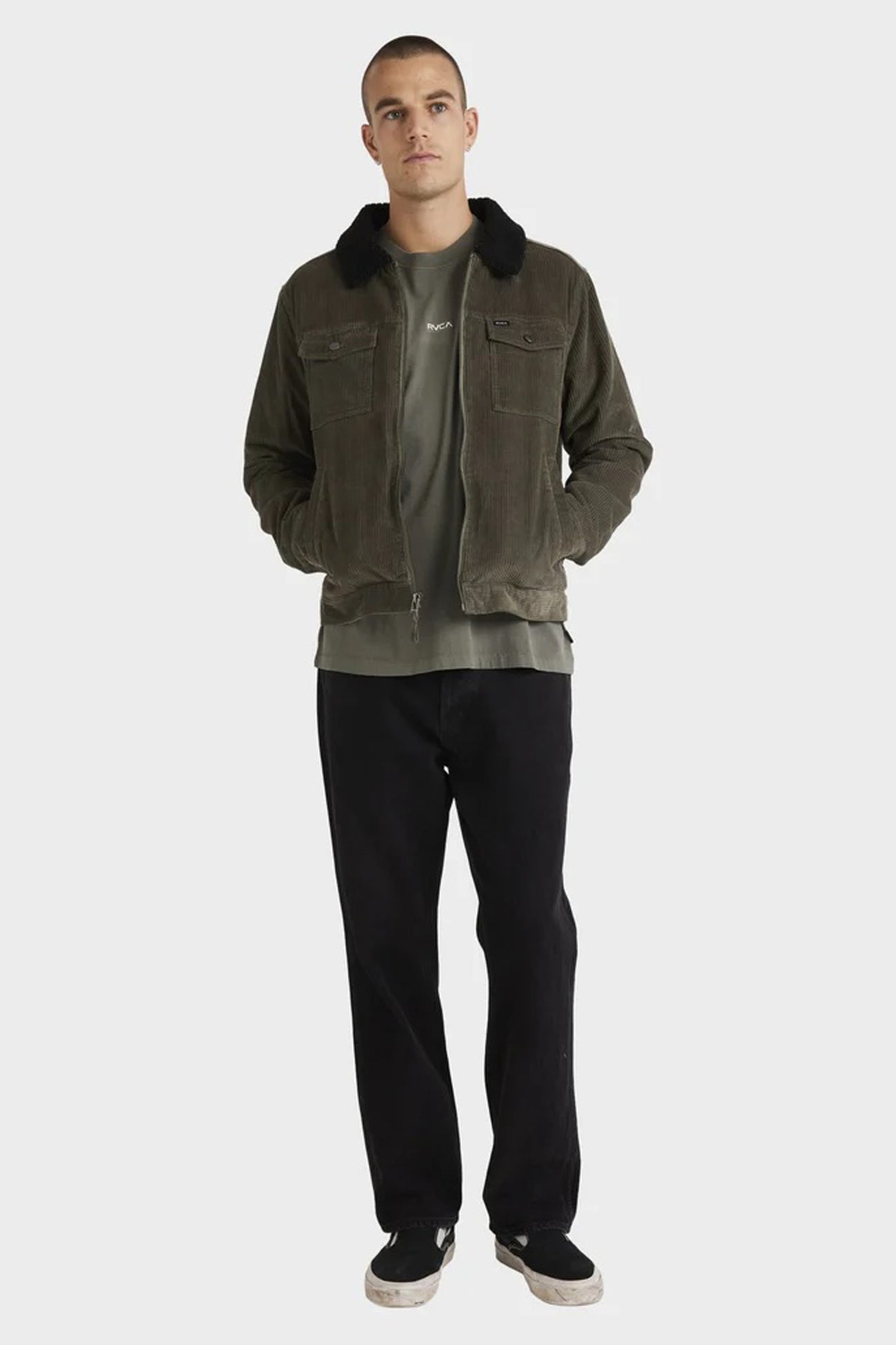 Easy Trucker Sherpa Jacket Olive f1