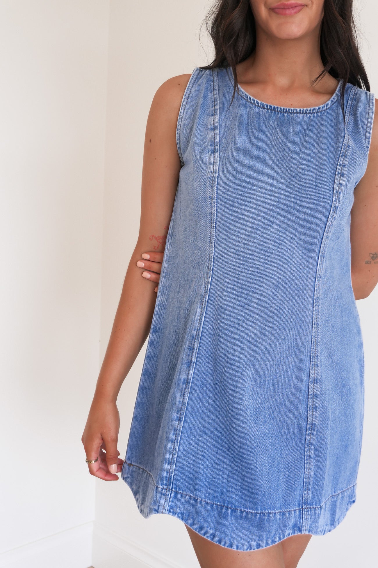 Elexis Denim Mini Dress Blue