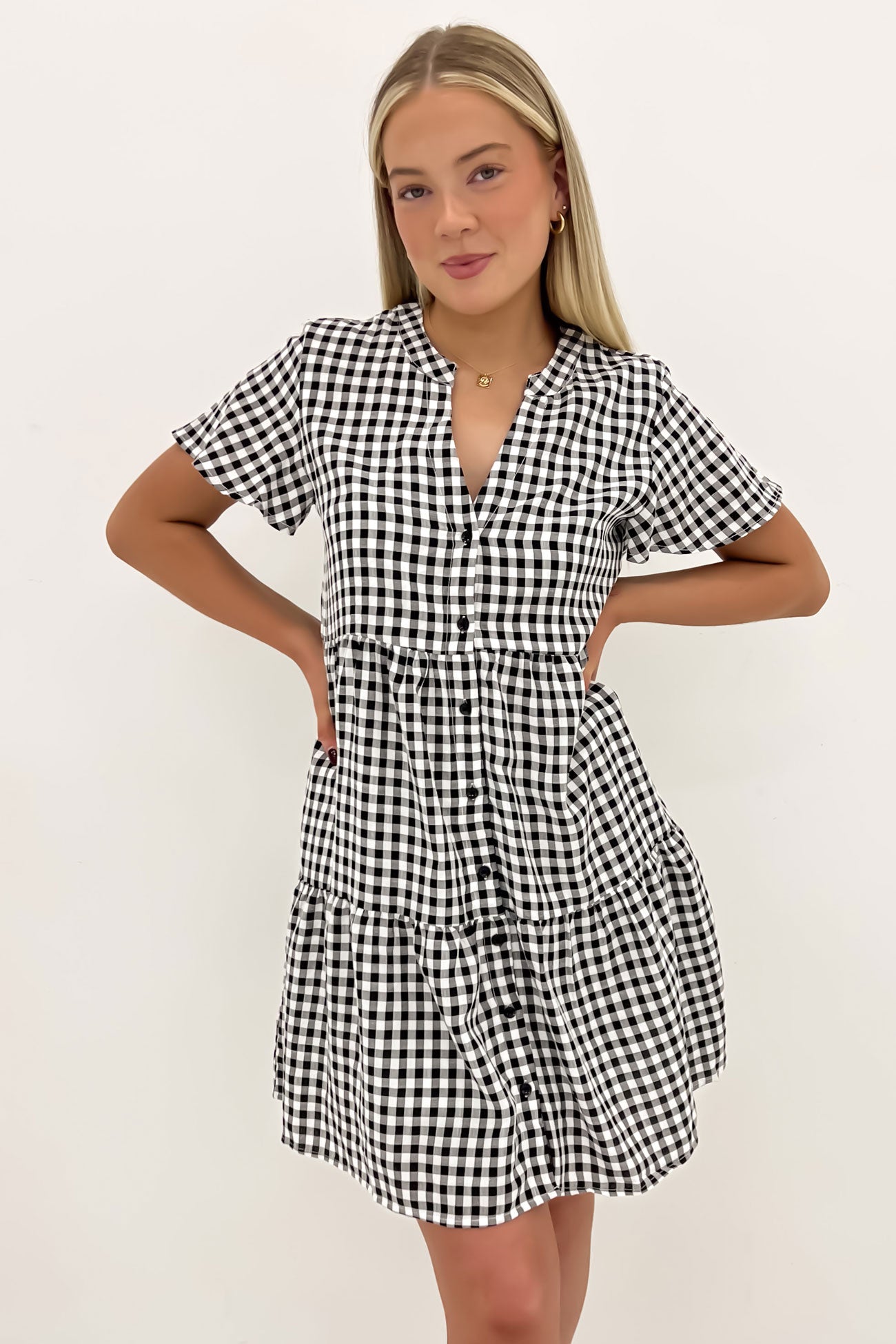 elijah mini dress Elijah Mini Dress Black Gingham