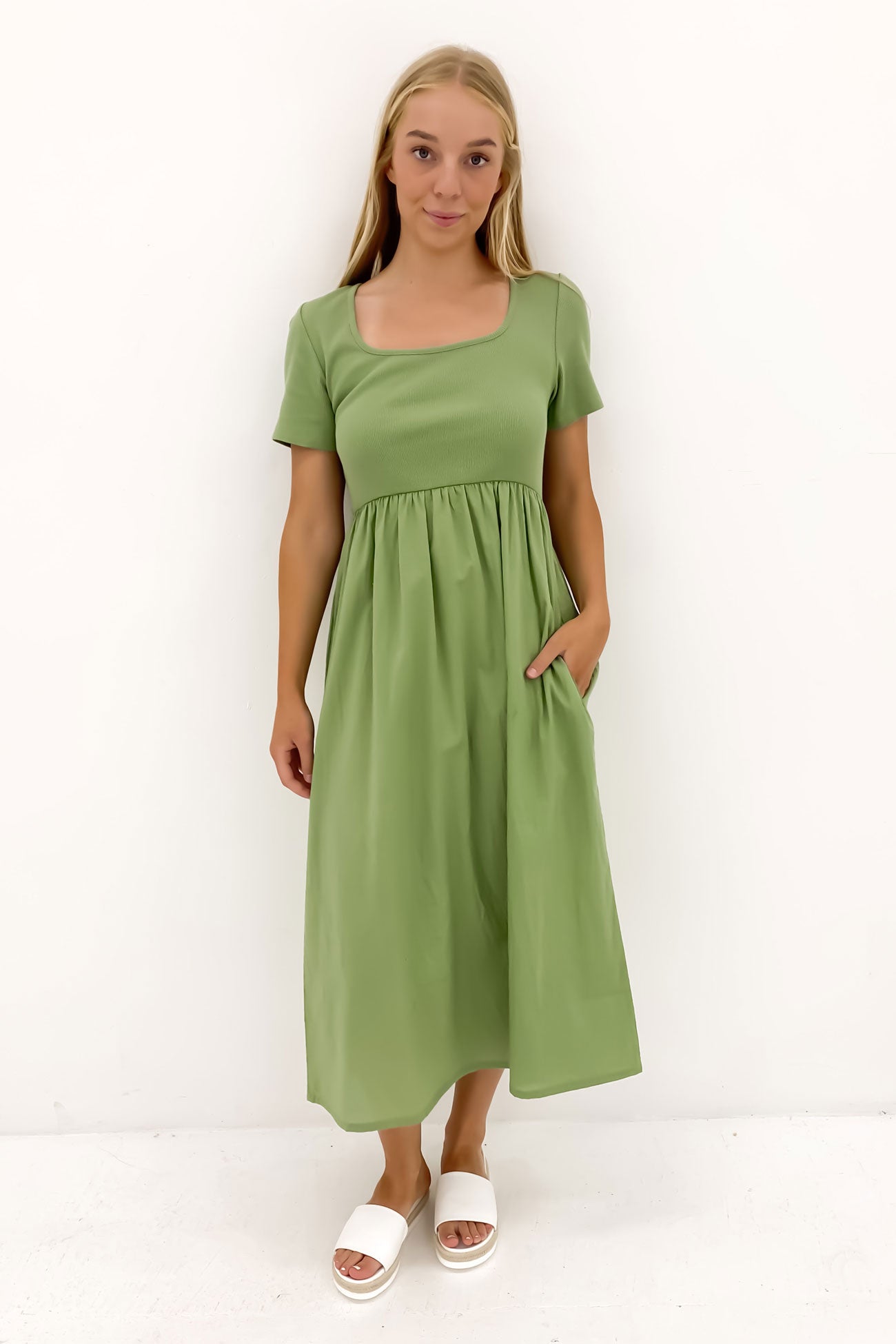 Ella Dress Moss Green