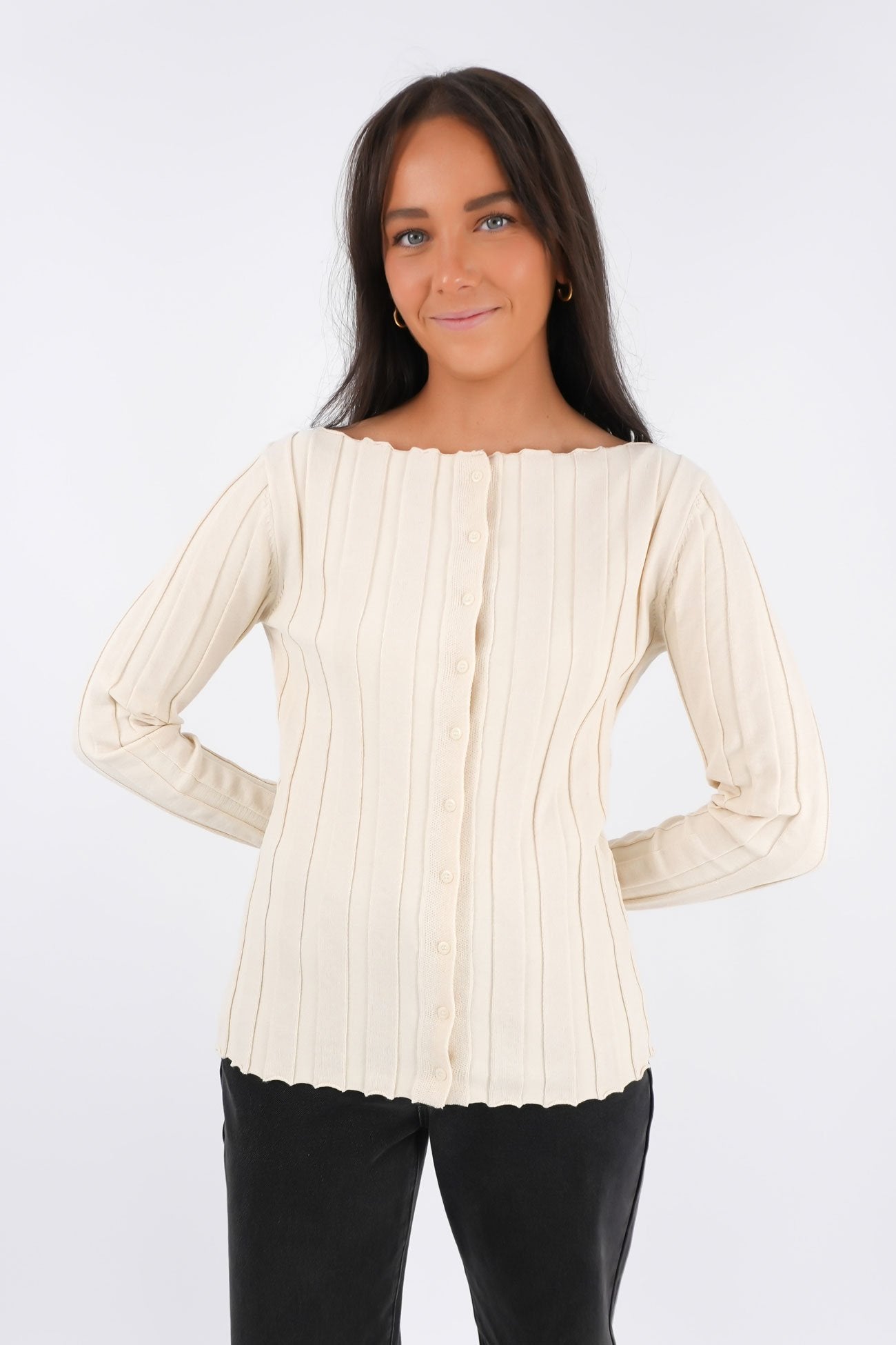 The Basic Heavenly Soft Long Sleeve in Cream