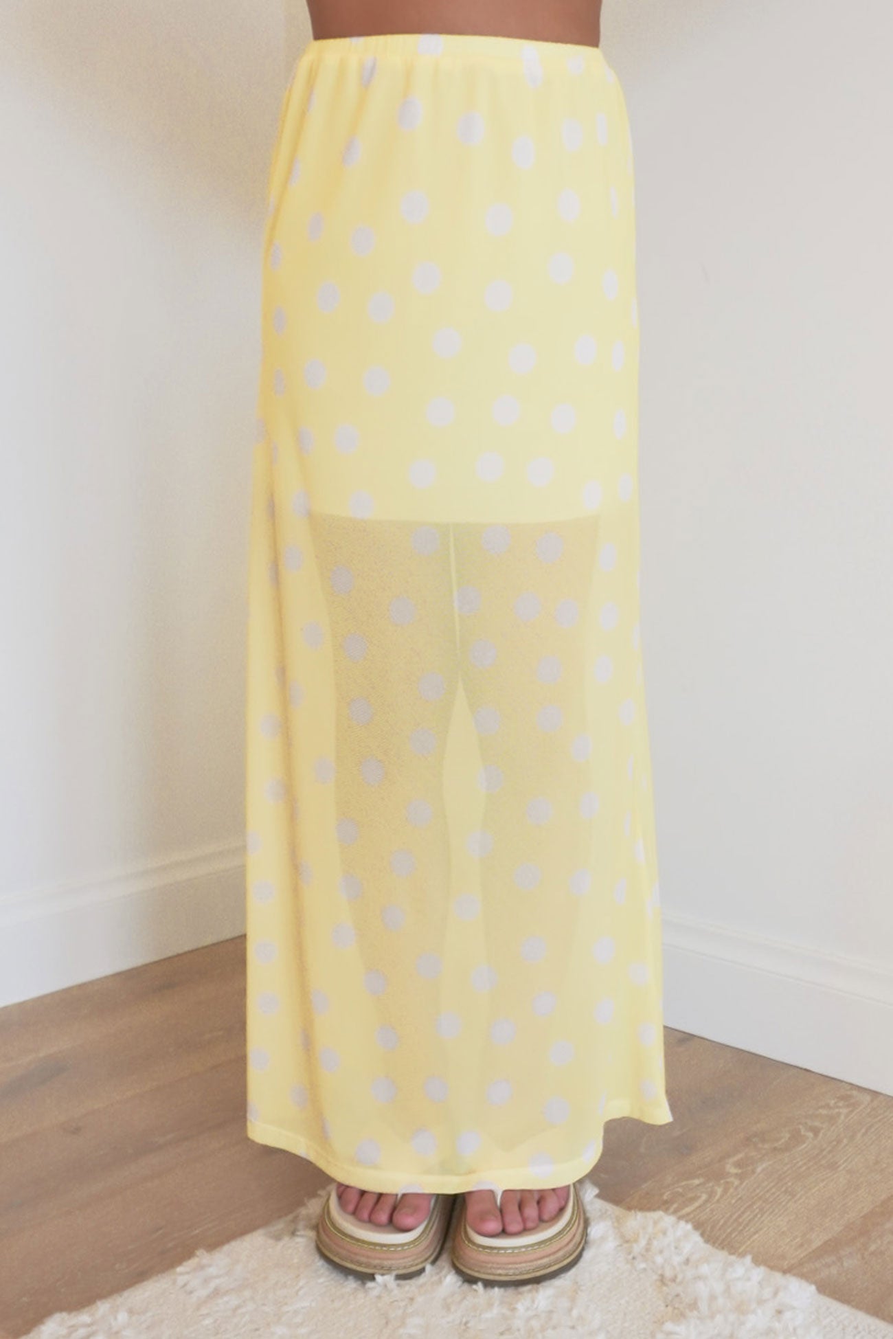 Elsie Maxi Skirt Yellow Polka Dot