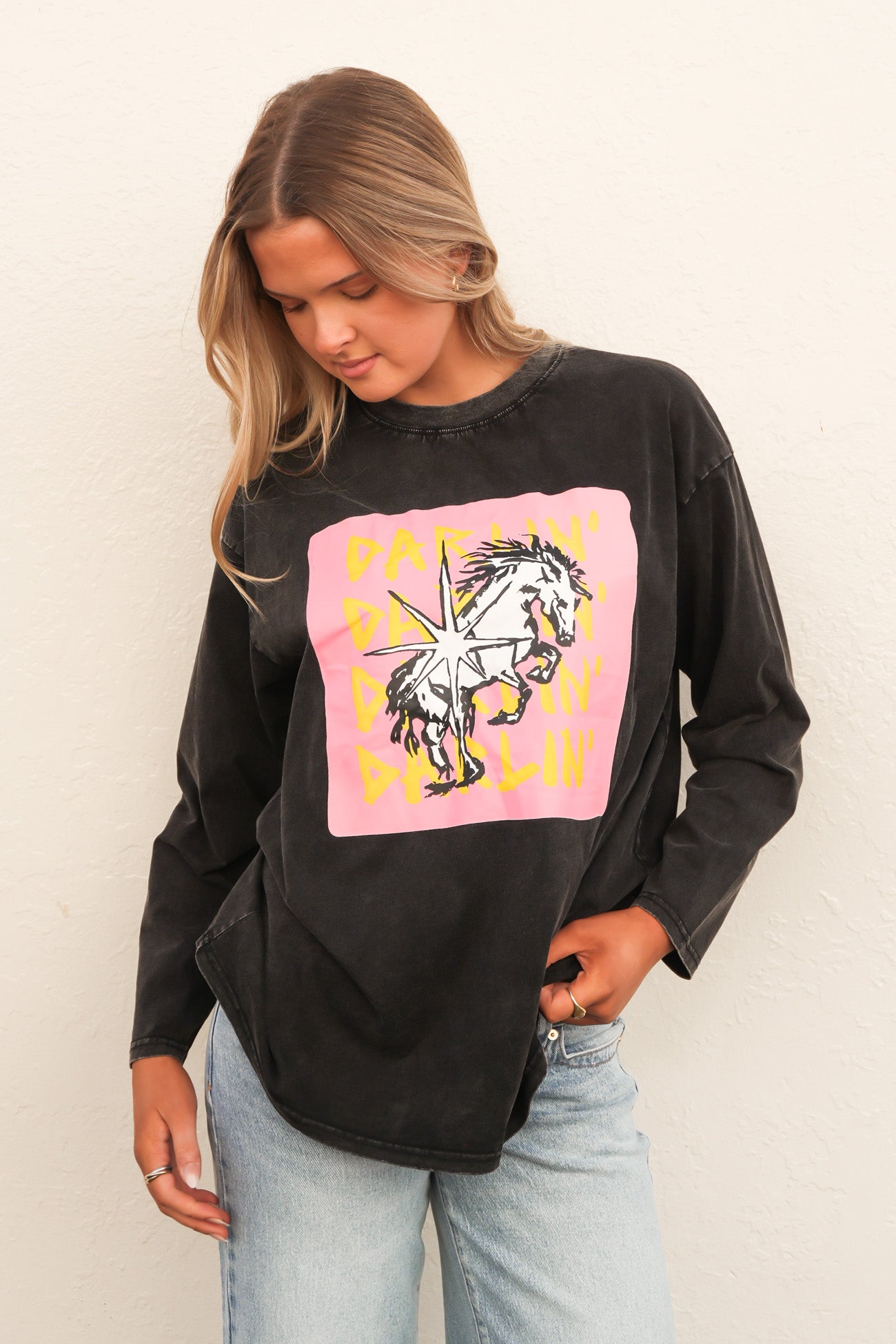 Elvira Long Sleeve Tee Black Acid