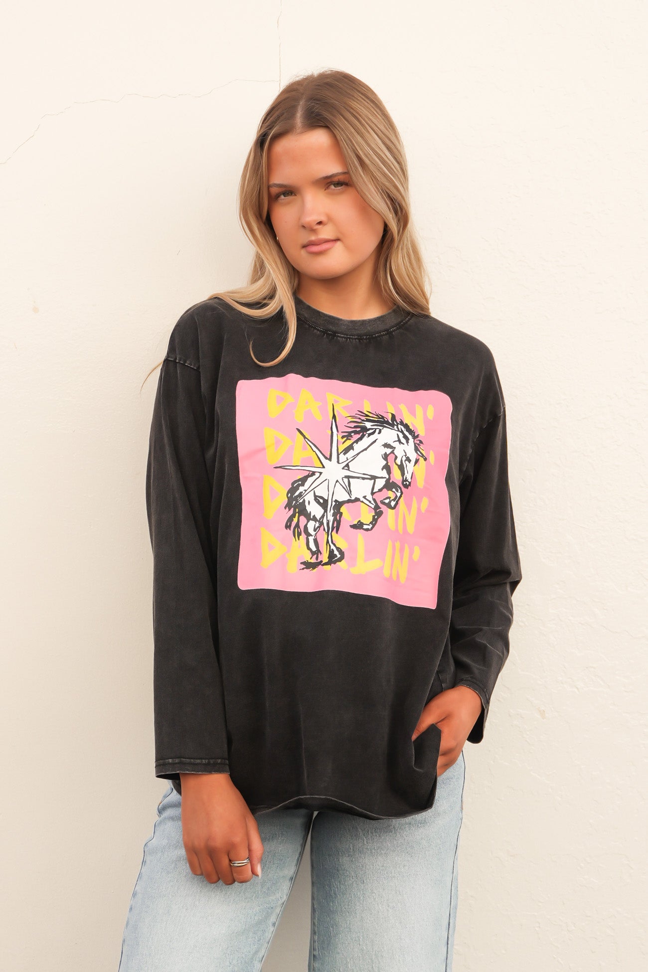 Elvira Long Sleeve Tee Black Acid