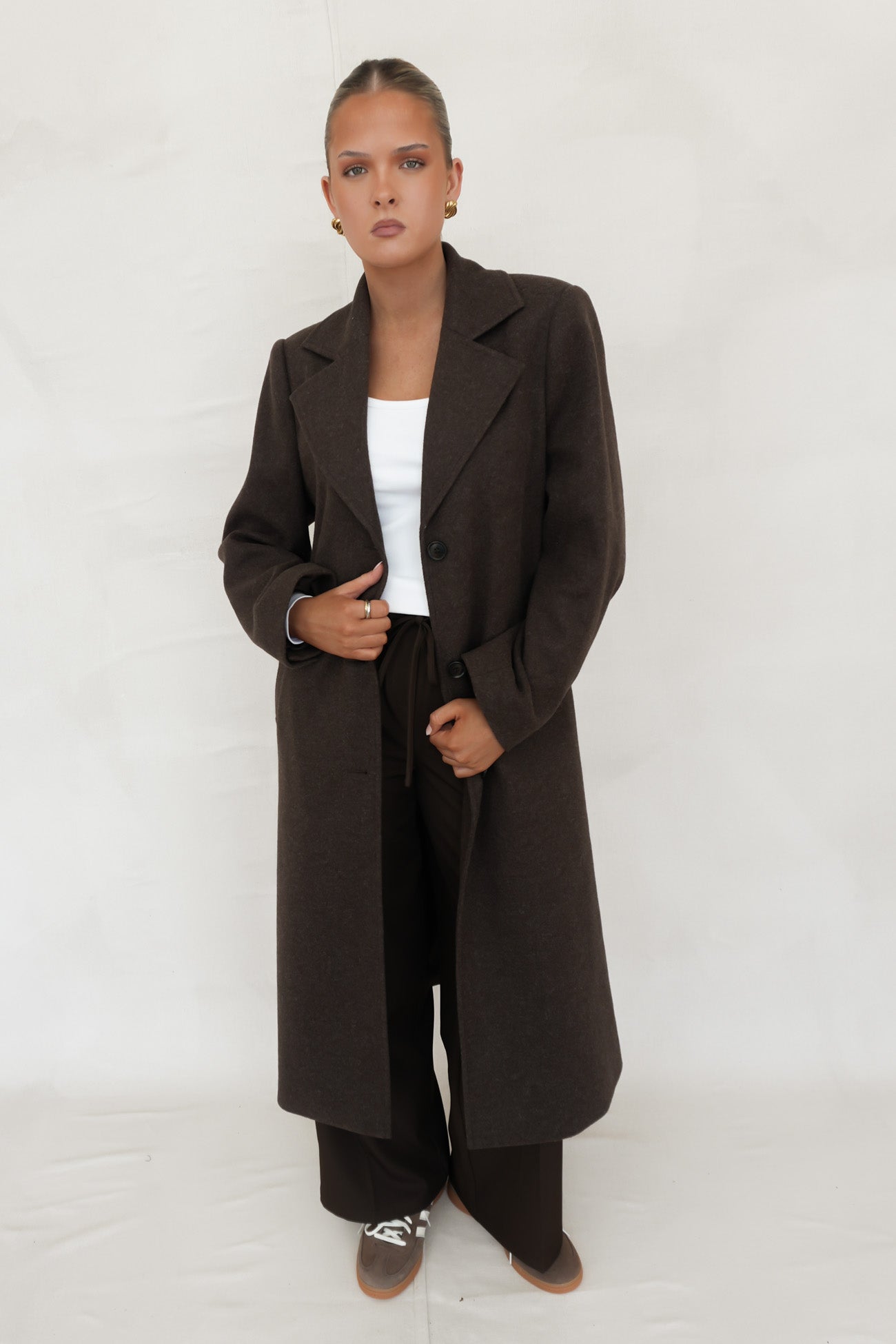 Emery Longline Coat Chocolate