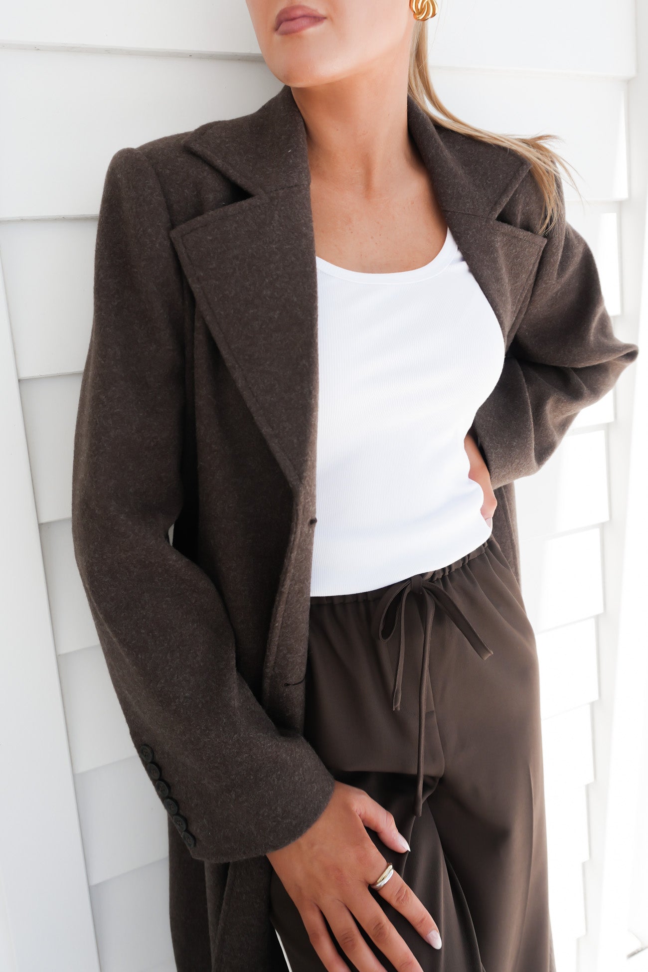Emery Longline Coat Chocolate