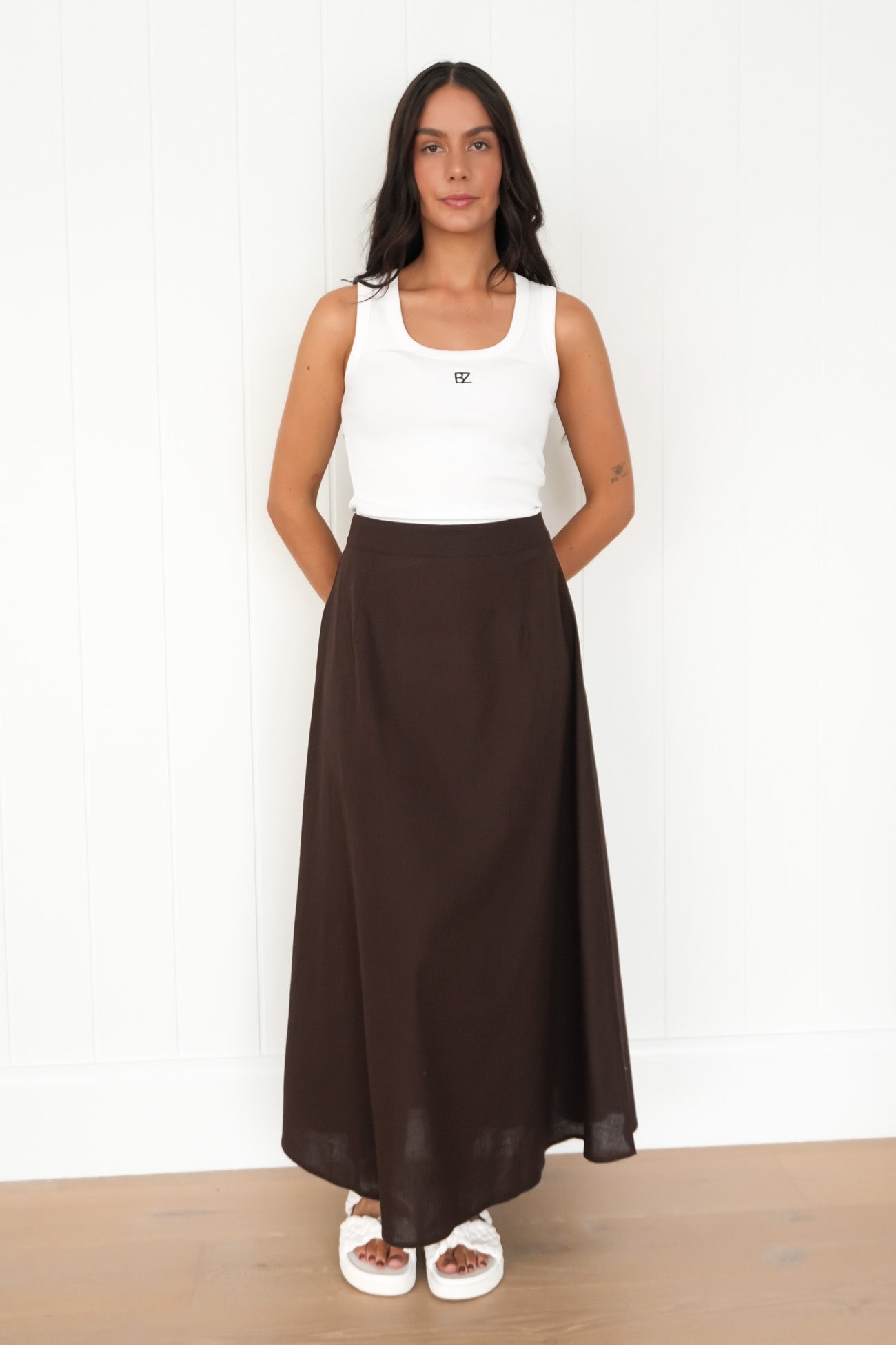 Essential Maxi Skirt Brown