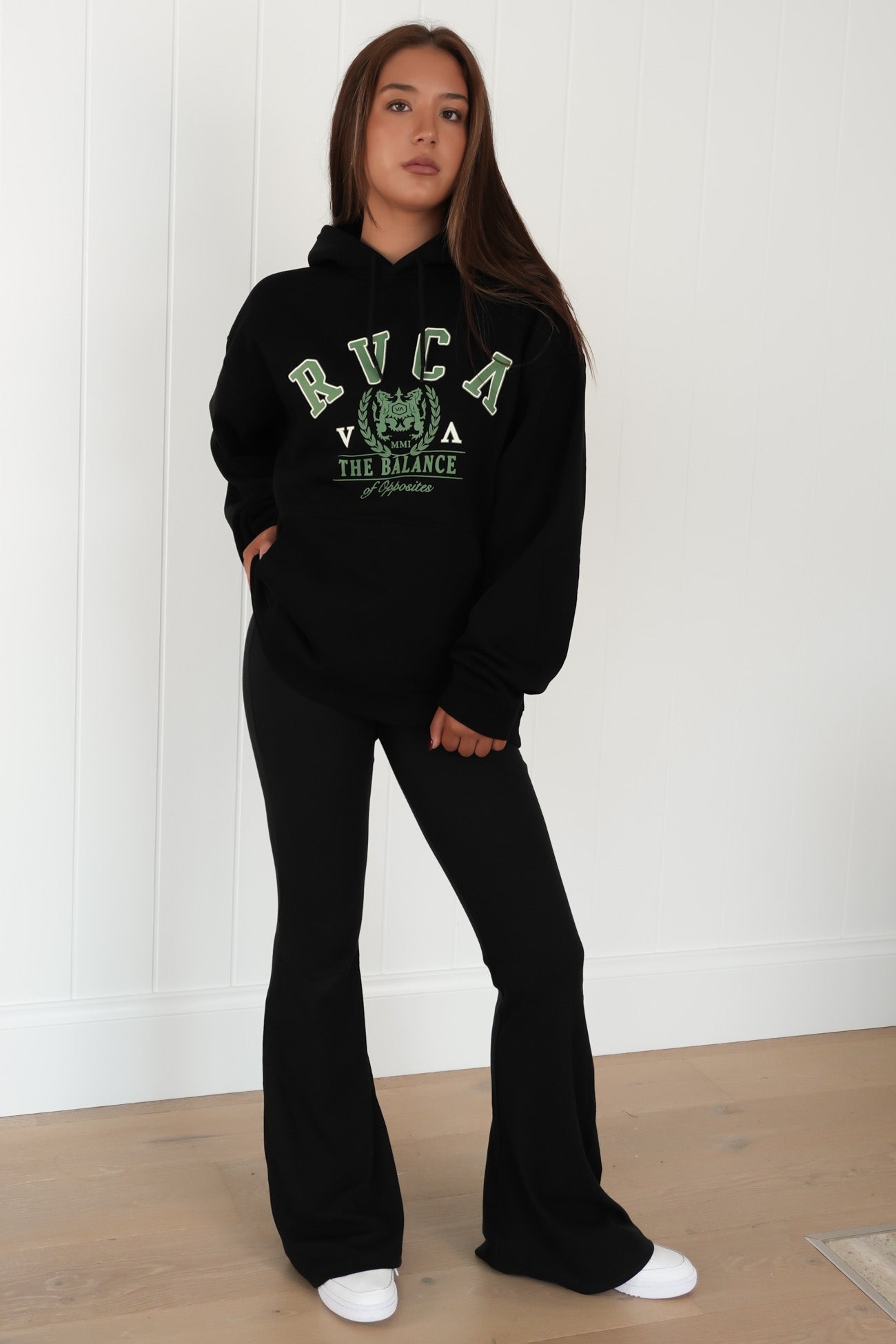 Essentials Rib Flared Leggings Black