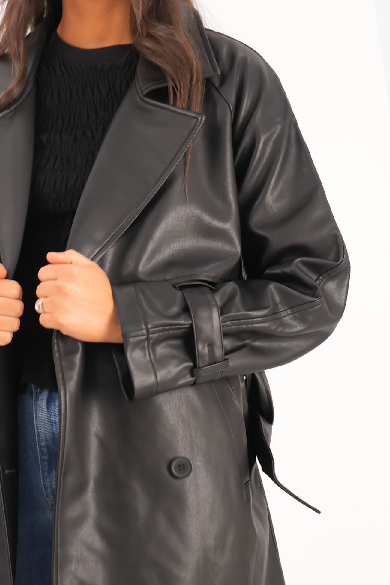 Eve Luxe Trench Coat Black