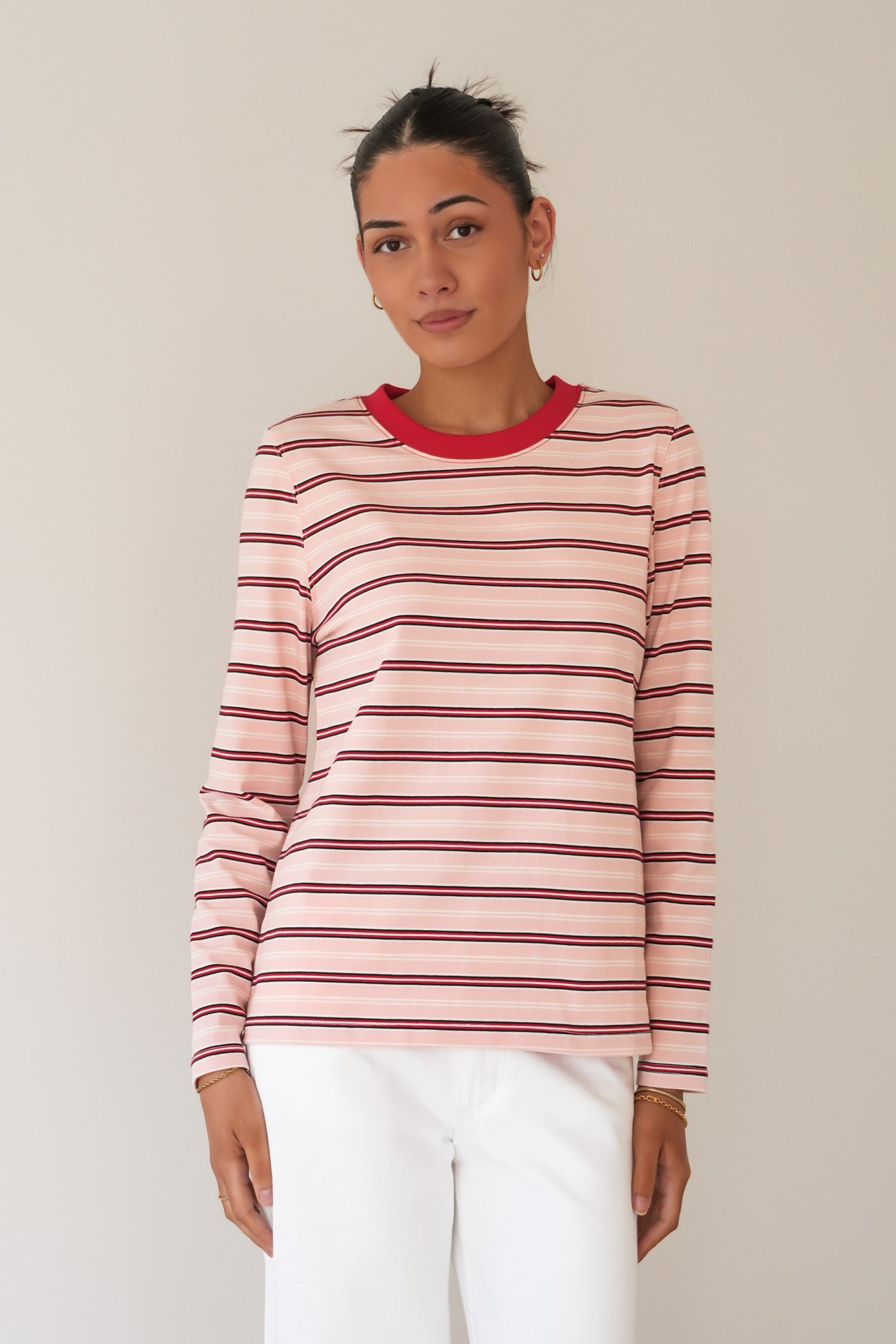 Felix Long Sleeve Red Pink Stripe