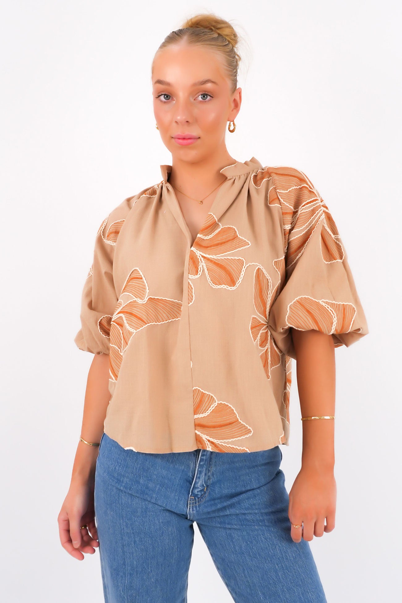 Finley Top Tan Orange