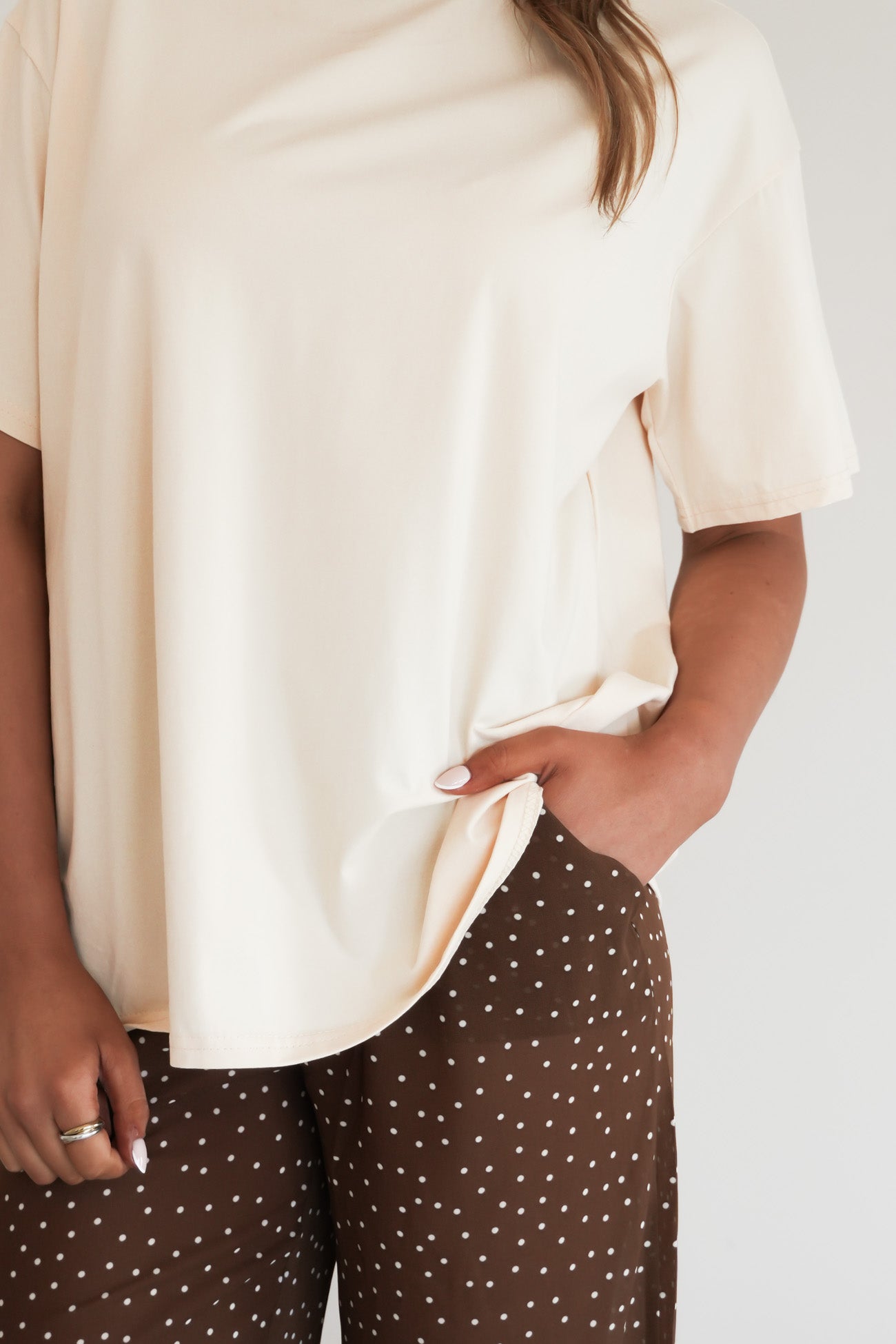 Finley Set Brown Cream Polka Dot