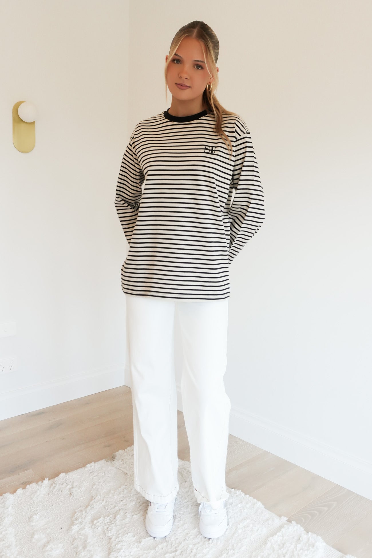 Foundation Stripe Long Sleeve Tee Black