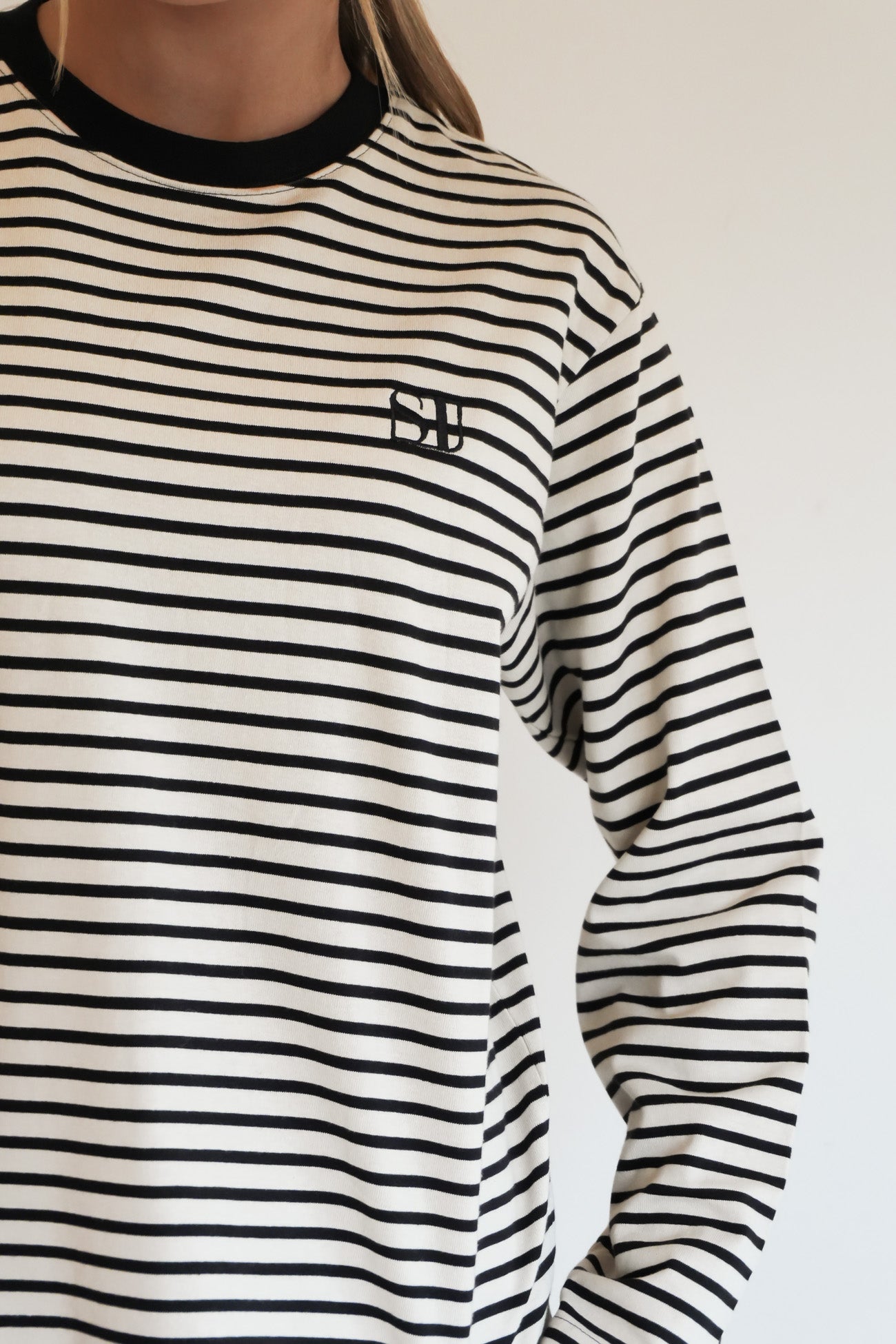 Foundation Stripe Long Sleeve Tee Black